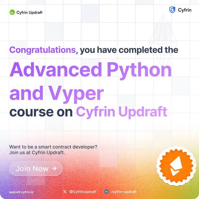 Advanced Python and Vyper Smart Contract Development